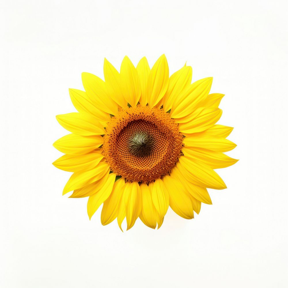 Sunflower petal plant white background. AI generated Image by rawpixel.