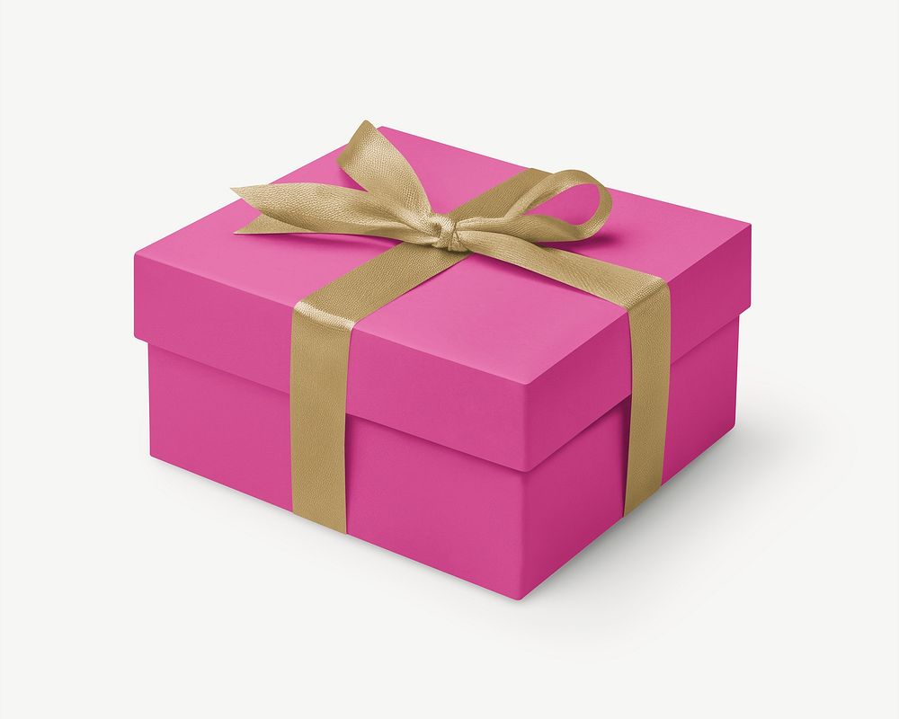 Pink gift box mockup psd