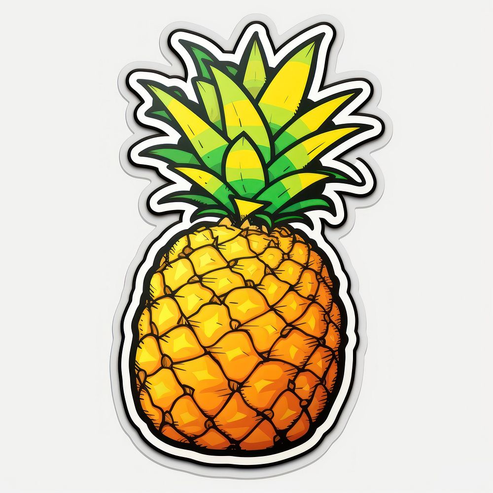 Pineapple slice fruit food white background. AI generated Image by rawpixel.