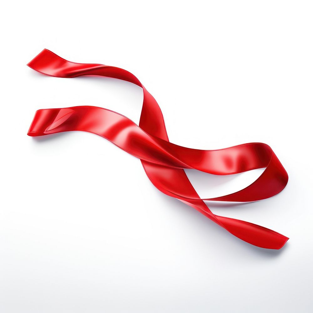 Red banner with ribbon shape line white background. AI generated Image by rawpixel.