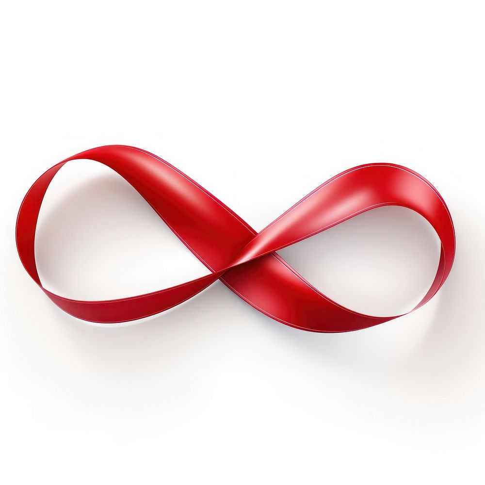 Red banner with ribbon symbol shape line. AI generated Image by rawpixel.