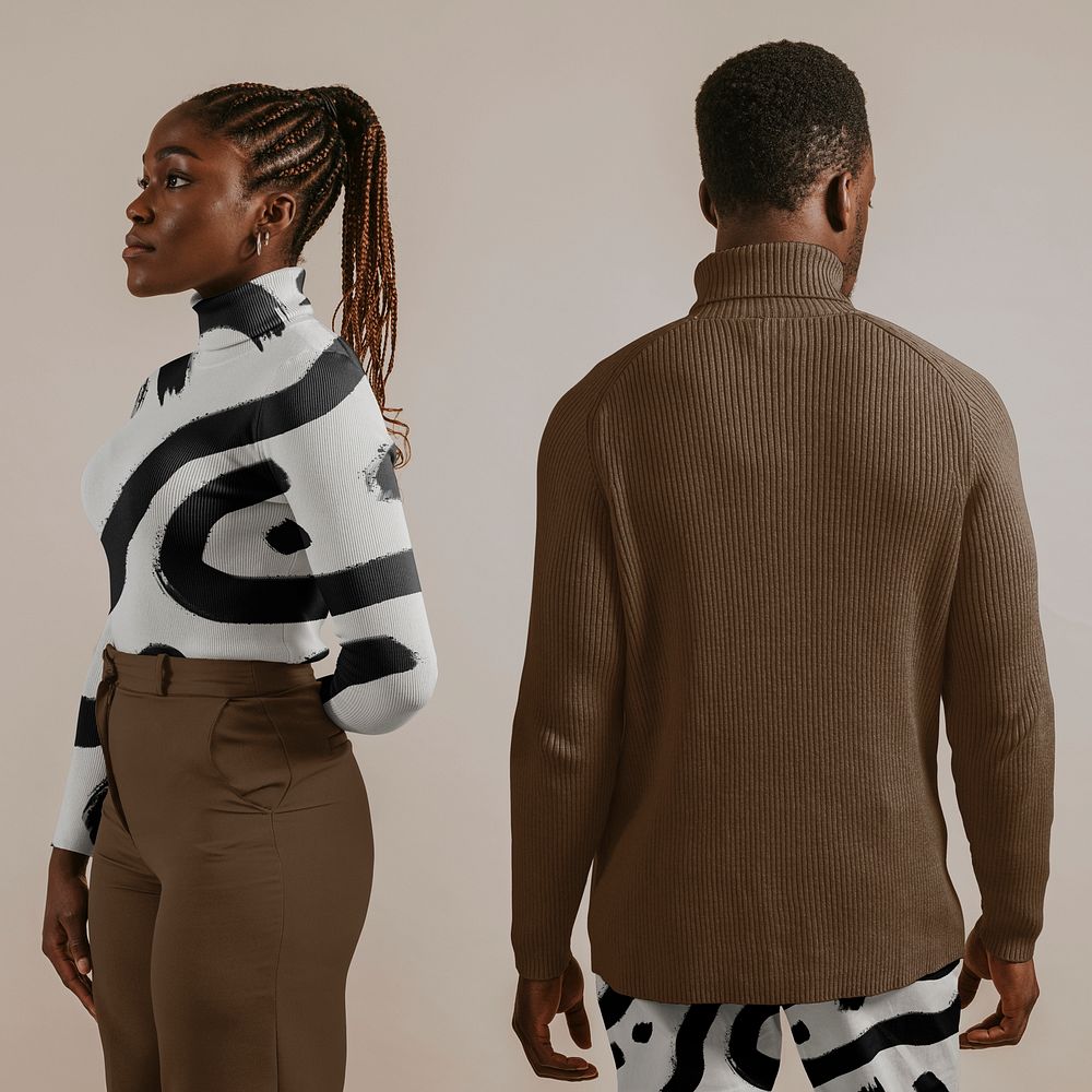 Turtleneck tops mockup, Autumn fashion psd