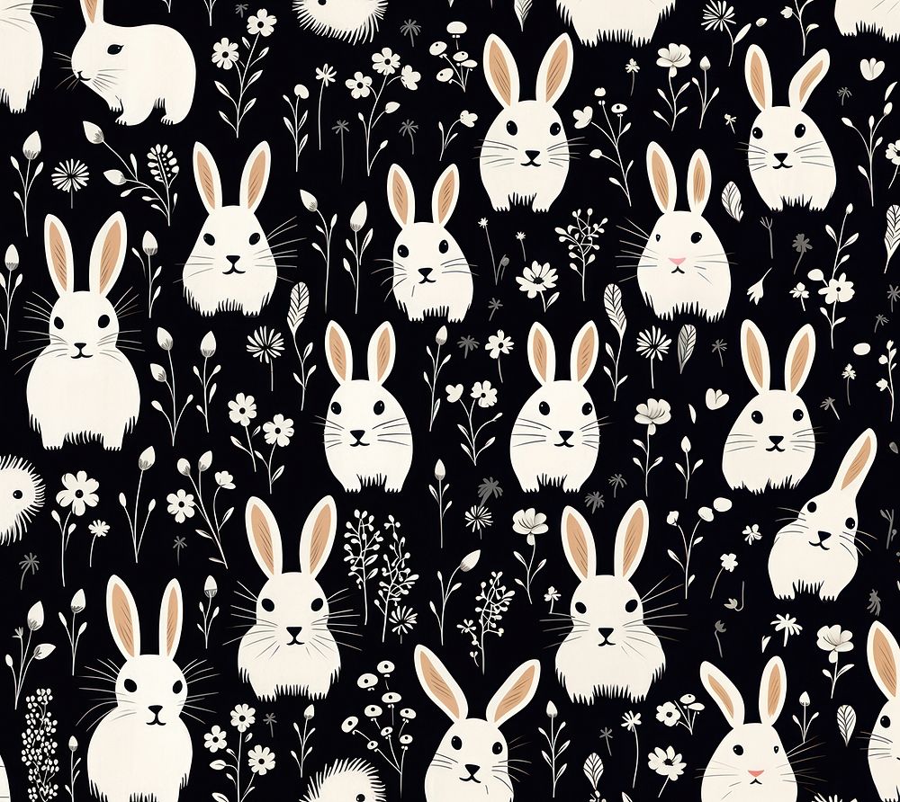 Many easter bunny pattern animal mammal nature. AI generated Image by rawpixel.