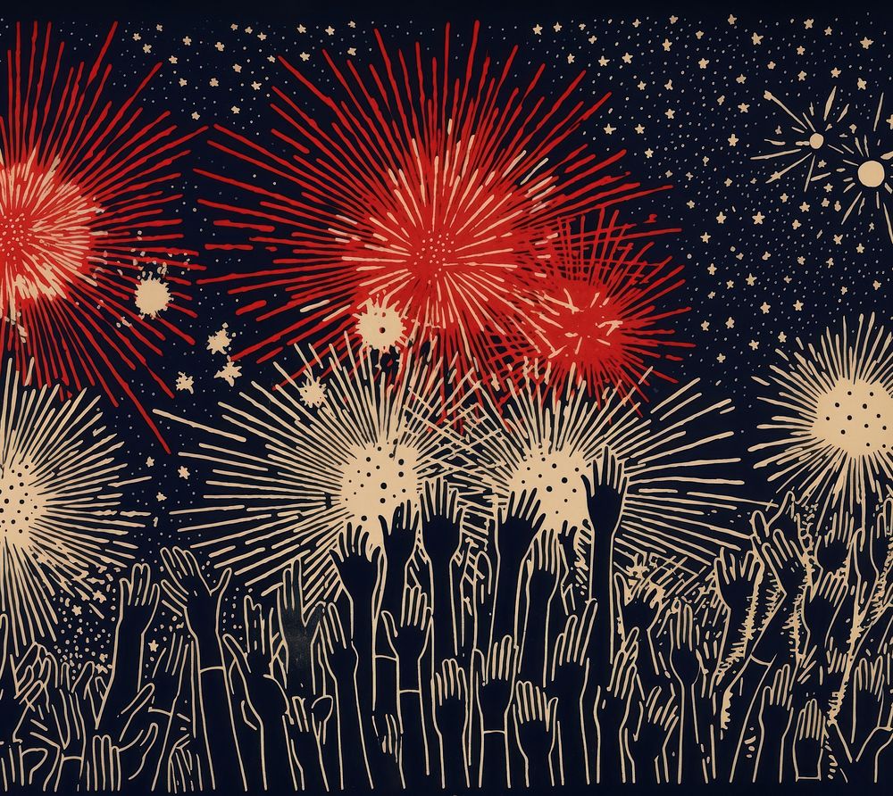 Many hands holding sparklers fireworks nature sparks. AI generated Image by rawpixel.