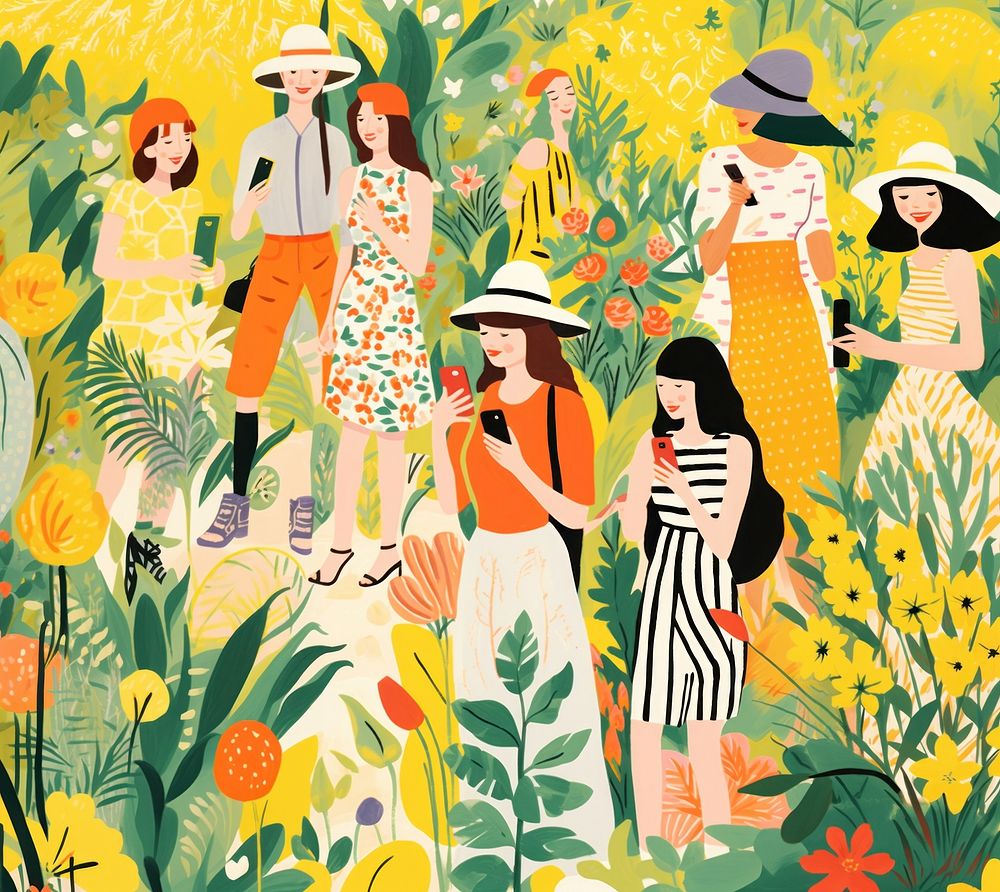 New york fashion people nature outdoors painting. AI generated Image by rawpixel.