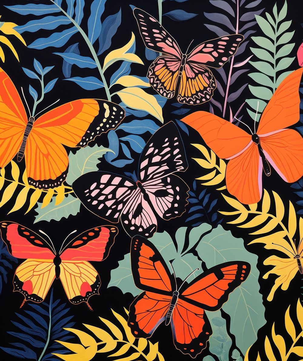 Butterflies in a tropical forrest butterfly animal nature. AI generated Image by rawpixel.