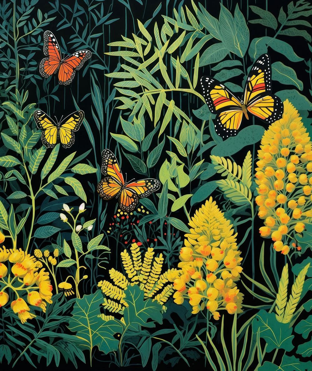 Butterflies in a tropical forrest butterfly outdoors nature. AI generated Image by rawpixel.