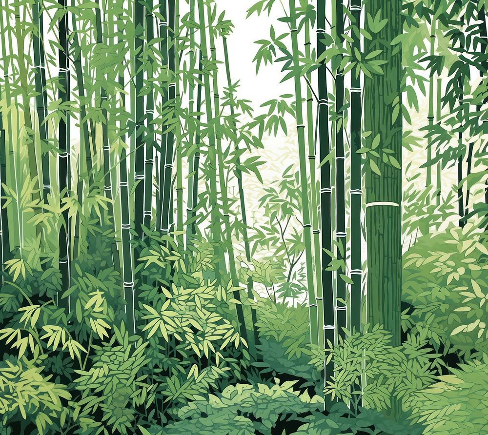 Bamboo forrest vegetation nature plant. AI generated Image by rawpixel.