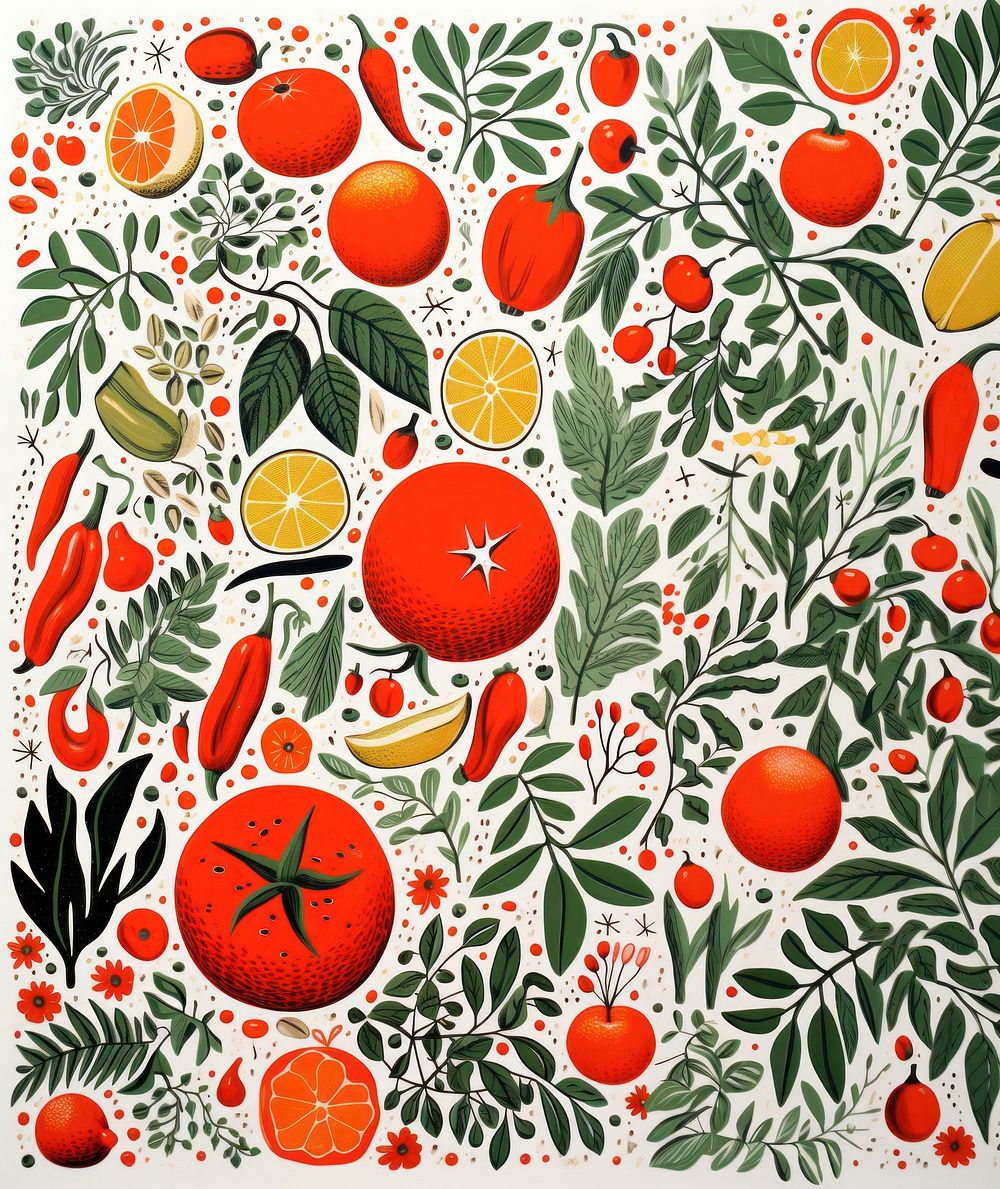 Cooking spices pattern fruit plant. AI generated Image by rawpixel.