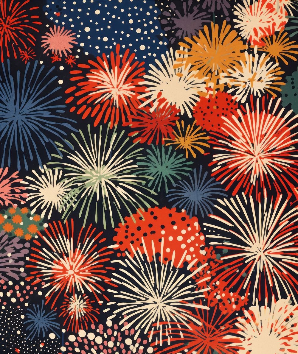 Colorful fireworks abstract pattern art. AI generated Image by rawpixel.