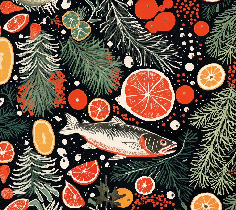 Food close up christmas pattern nature fruit. AI generated Image by rawpixel.