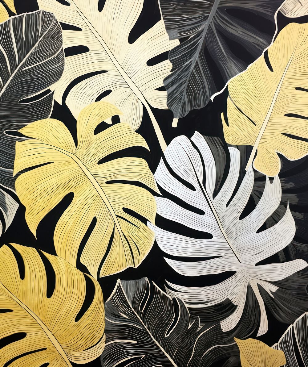 Gold and silver tropical leaves nature plant leaf. AI generated Image by rawpixel.
