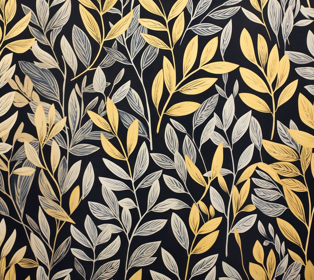 Gold and silver tropical leaves pattern nature art. AI generated Image by rawpixel.