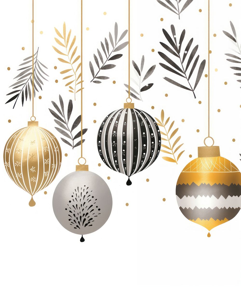 Gold and silver christmas baubles celebration accessories decoration. AI generated Image by rawpixel.