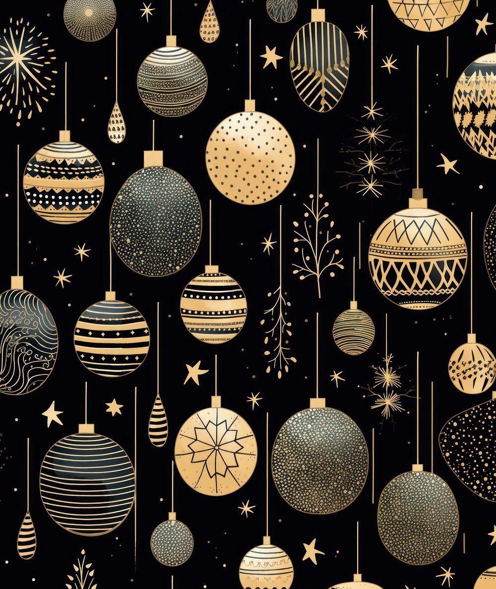 Gold and silver christmas baubles illuminated celebration backgrounds. AI generated Image by rawpixel.