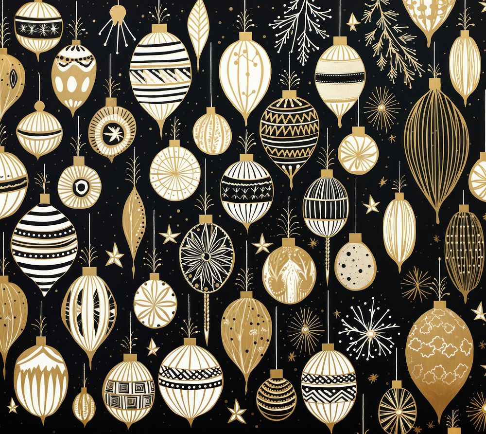 Gold and silver christmas baubles pattern arrangement celebration. AI generated Image by rawpixel.