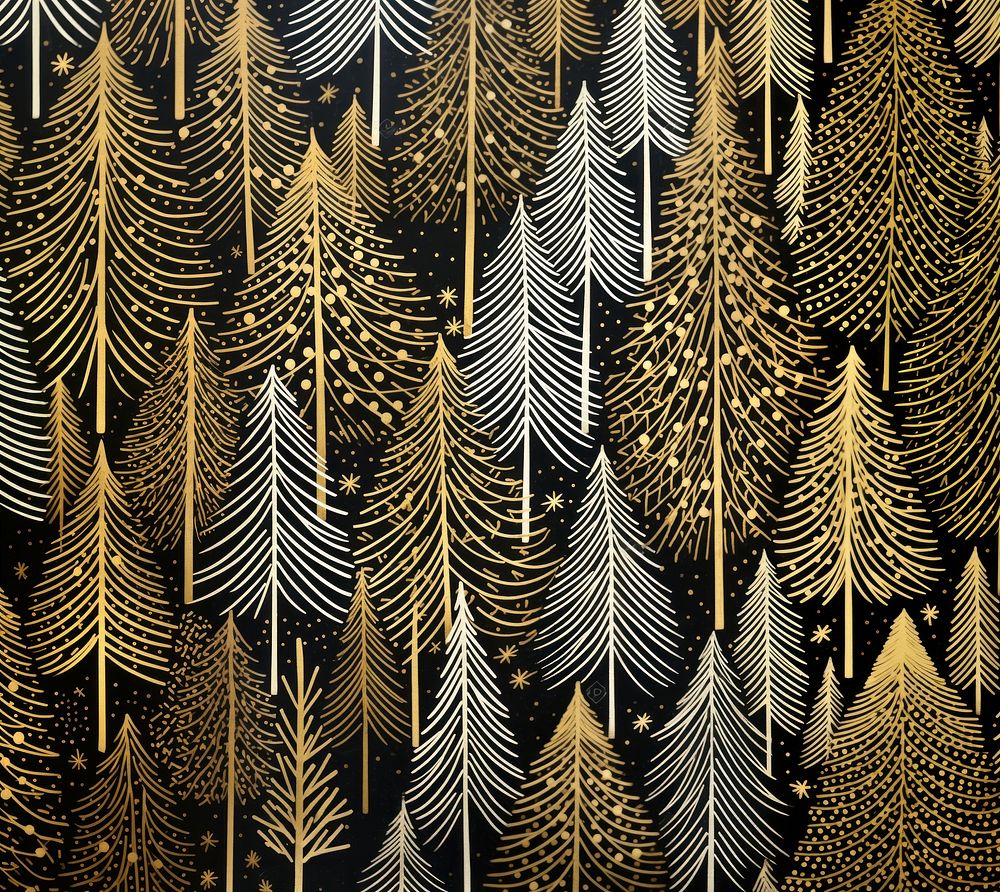Gold and silver christmas tree decoration close up pattern nature plant. AI generated Image by rawpixel.