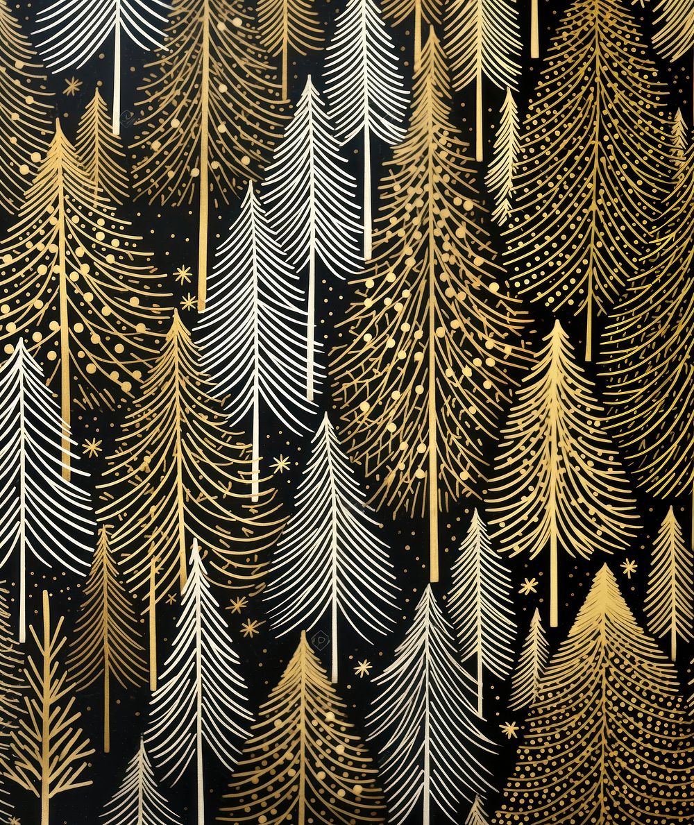 Gold and silver christmas tree decoration close up pattern nature art. AI generated Image by rawpixel.