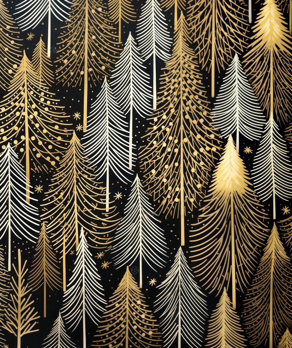 Gold and silver christmas tree decoration close up pattern nature backgrounds. AI generated Image by rawpixel.