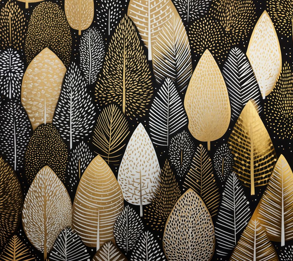 Gold and silver christmas tree decoration close up nature pattern art. AI generated Image by rawpixel.