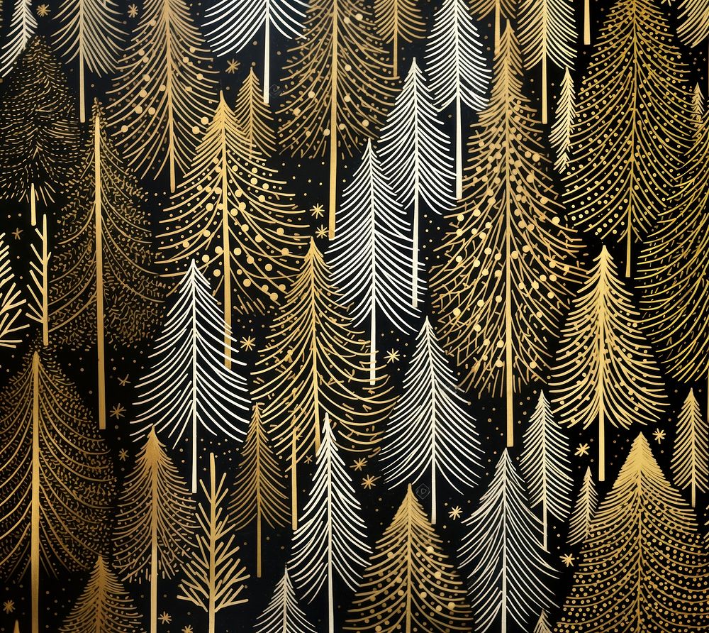 Gold and silver christmas tree decoration close up pattern nature architecture. AI generated Image by rawpixel.