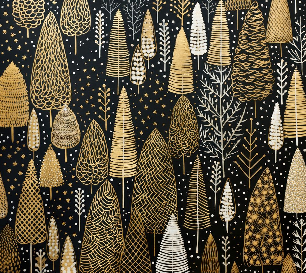 Gold and silver christmas tree decoration close up pattern art backgrounds. AI generated Image by rawpixel.