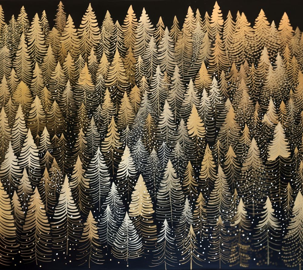 Gold and silver christmas trees outdoors nature plant. AI generated Image by rawpixel.