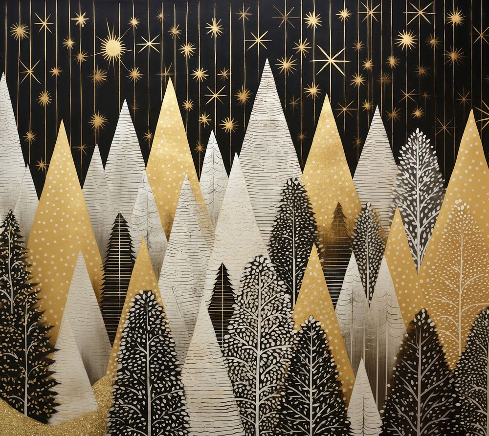 Gold and silver christmas trees nature backgrounds celebration. AI generated Image by rawpixel.