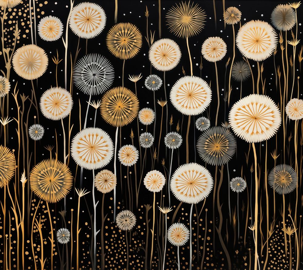 Gold and silver dandelions plant backgrounds decoration. AI generated Image by rawpixel.