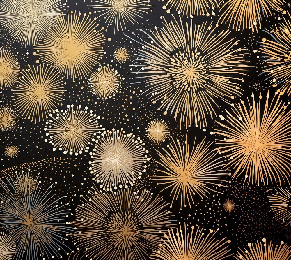 Gold and silver fireworks abstract pattern backgrounds. AI generated Image by rawpixel.