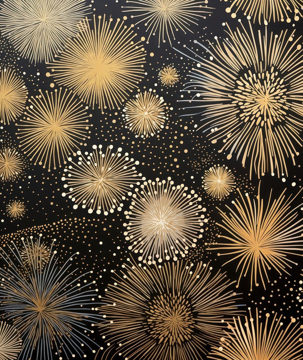 Gold and silver fireworks abstract pattern backgrounds. AI generated Image by rawpixel.