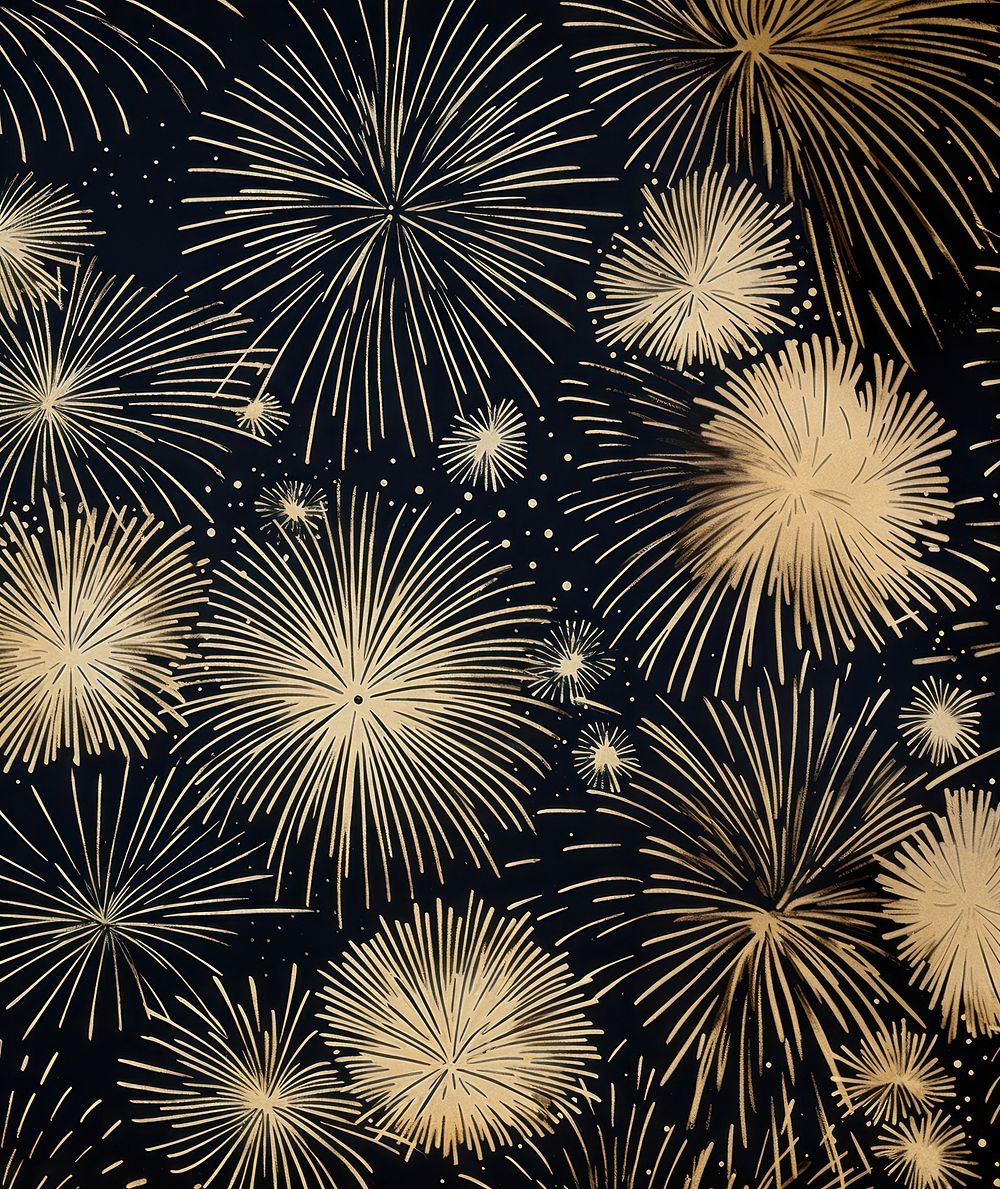 Gold and silver fireworks abstract line backgrounds. AI generated Image by rawpixel.