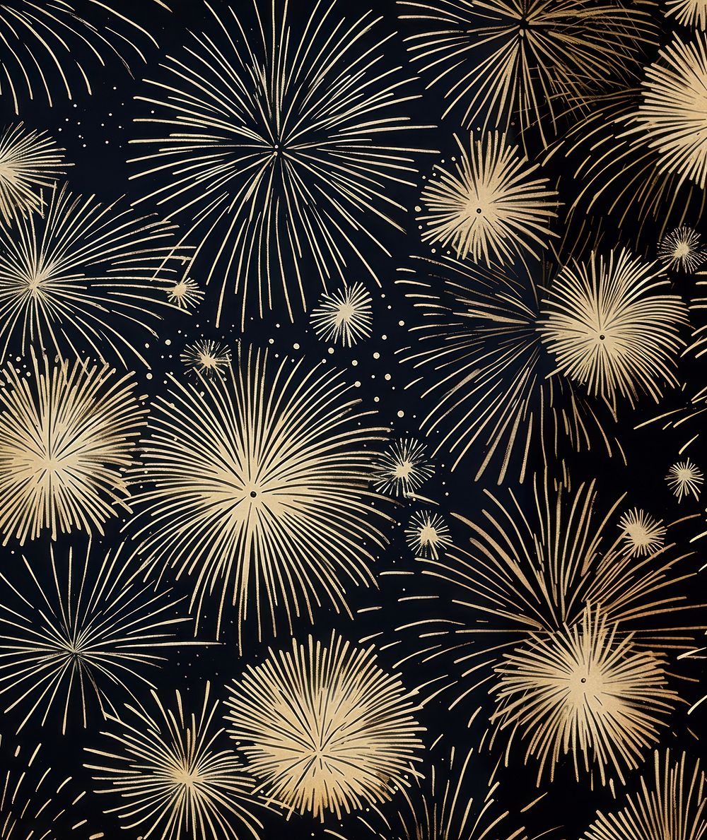 Gold and silver fireworks abstract line celebration. AI generated Image by rawpixel.