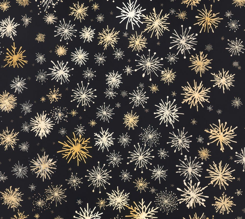 Gold and silver snow flakes abstract pattern nature. AI generated Image by rawpixel.