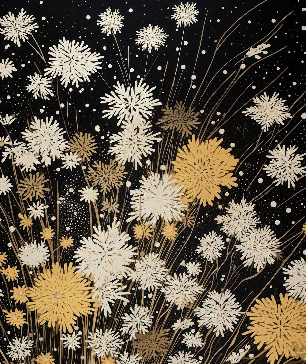 Gold and silver snow flakes nature fireworks outdoors. AI generated Image by rawpixel.