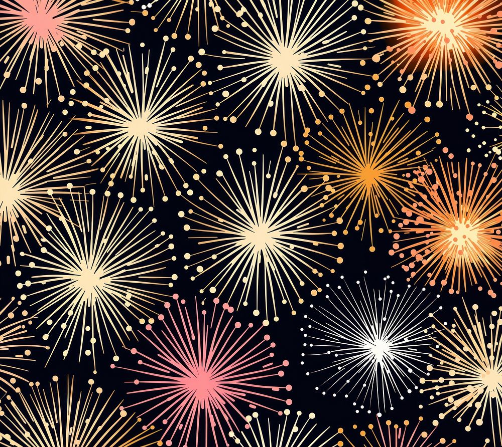 Gold silver pink champagne glasses fireworks pattern abstract nature line. AI generated Image by rawpixel.