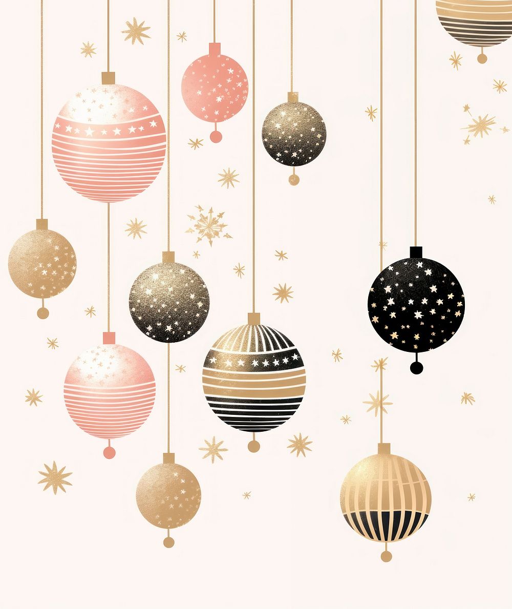 Gold silver pink cristmas baubles celebration accessories decoration. AI generated Image by rawpixel.