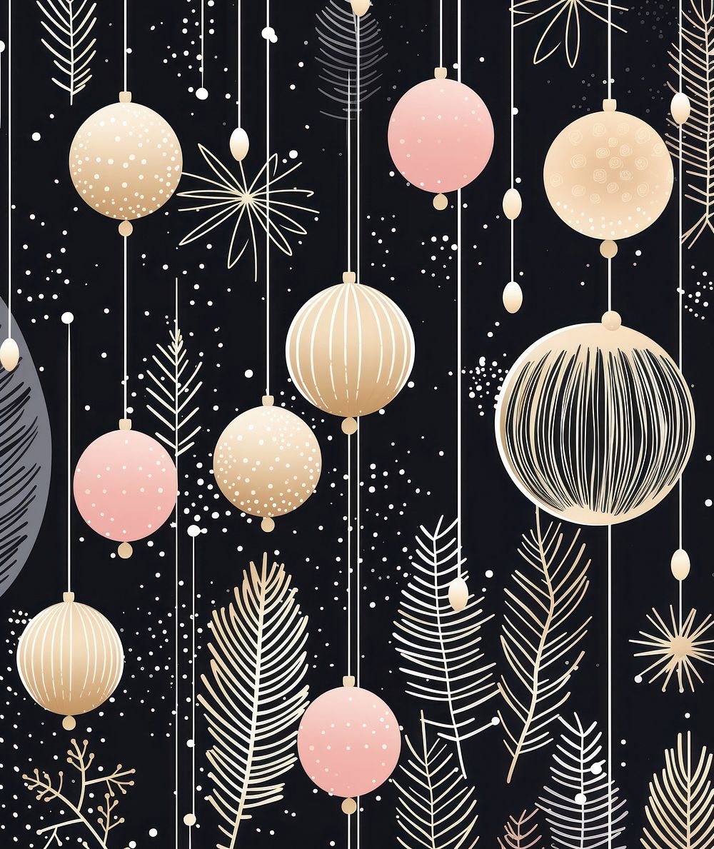 Gold silver pink cristmas baubles pattern celebration backgrounds. AI generated Image by rawpixel.