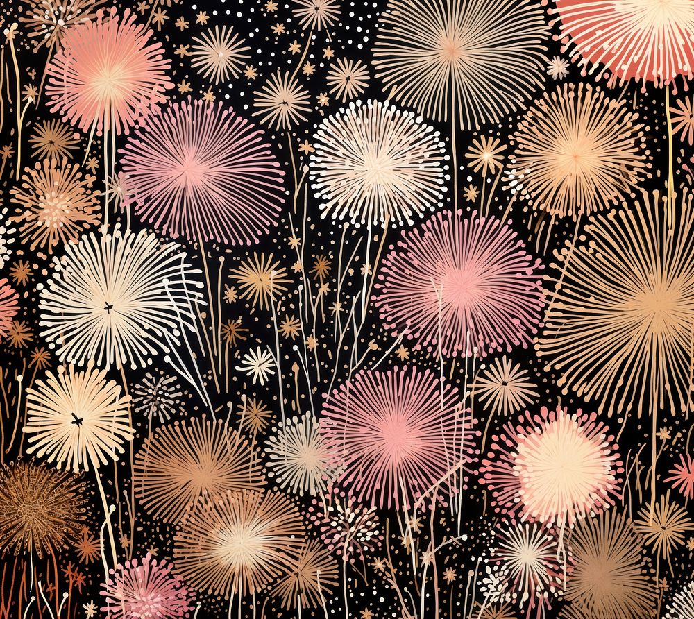 Gold silver pink fireworks abstract pattern nature. AI generated Image by rawpixel.