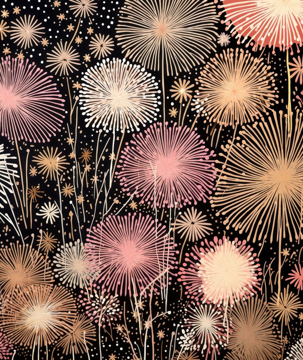 Gold silver pink fireworks abstract pattern line. AI generated Image by rawpixel.