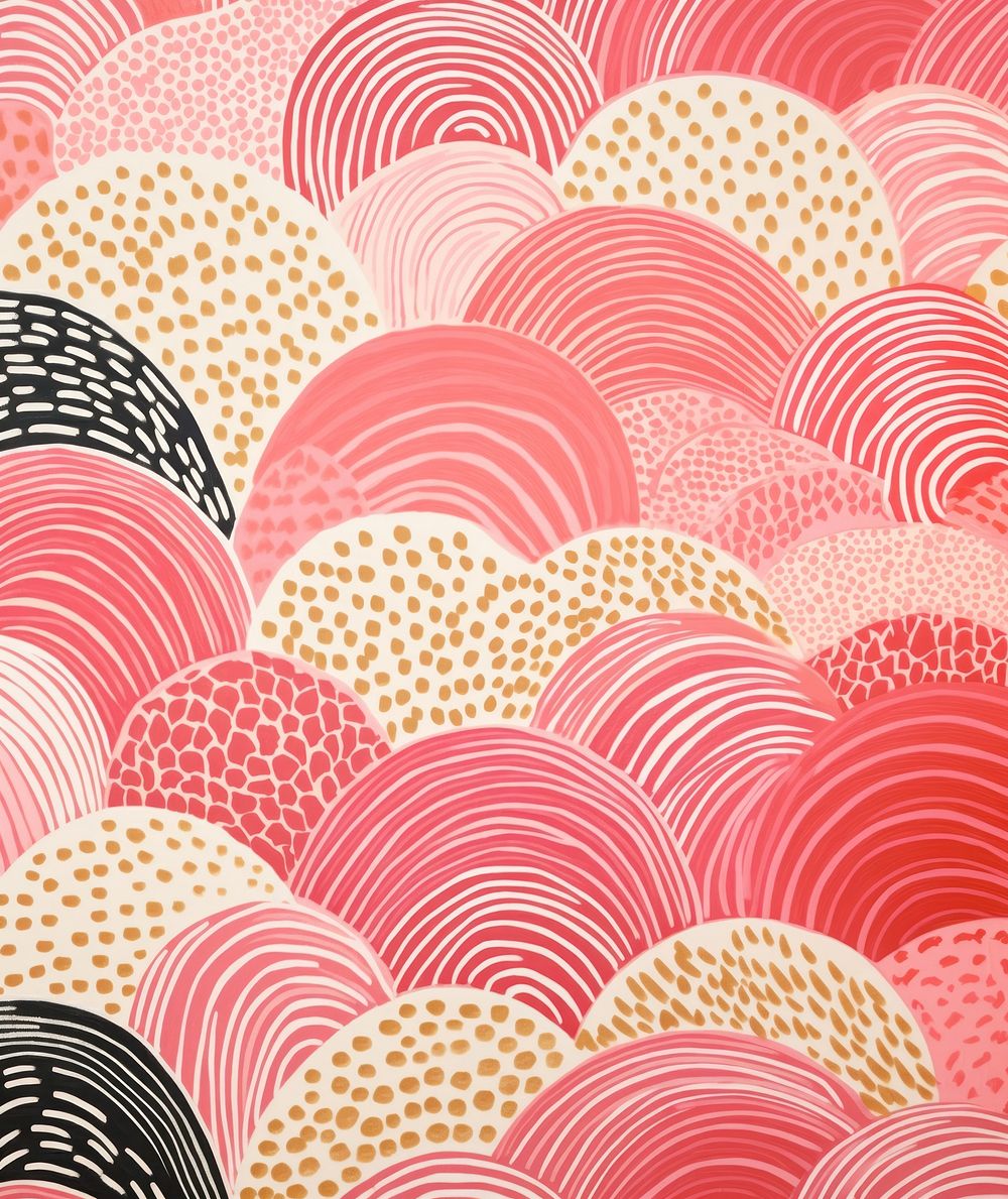 Gold pink silver candy pattern abstract line art. AI generated Image by rawpixel.