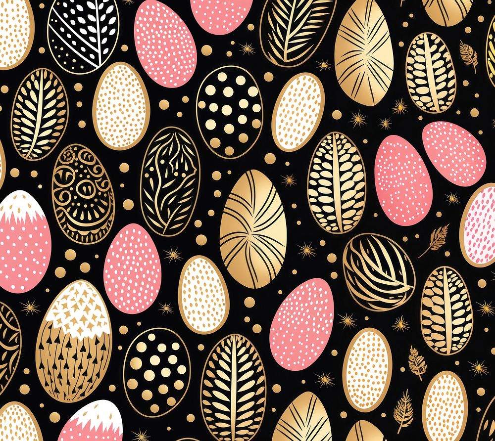 Gold pink silver easter egg pattern backgrounds repetition creativity. AI generated Image by rawpixel.