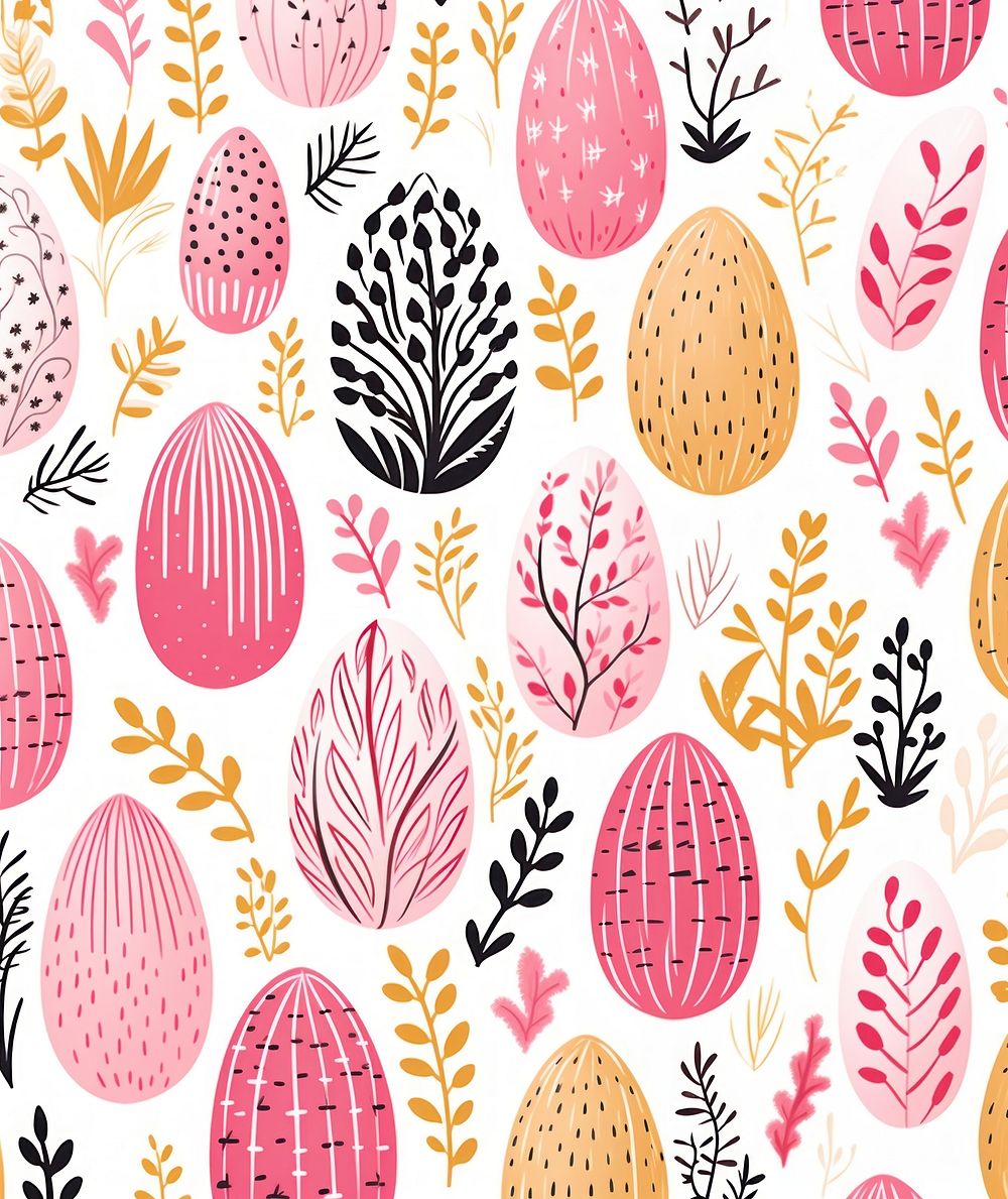 Gold pink silver easter egg pattern drawing line backgrounds. AI generated Image by rawpixel.