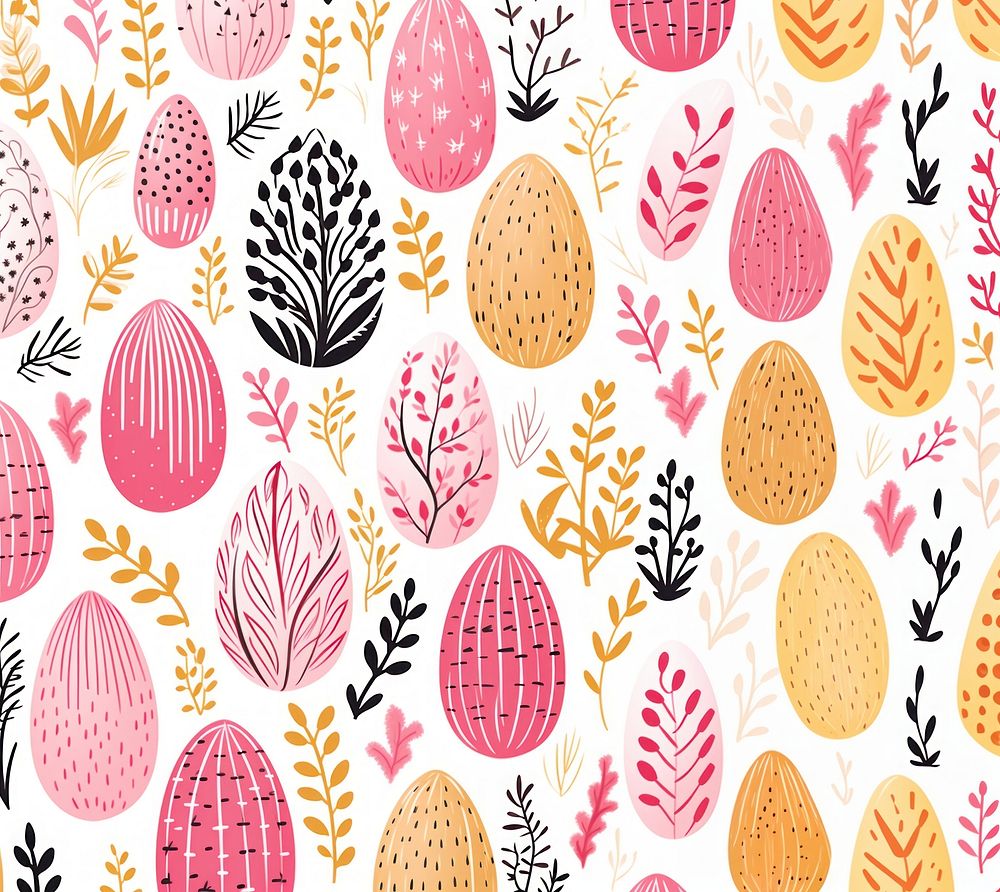 Gold pink silver easter egg pattern drawing line backgrounds. AI generated Image by rawpixel.