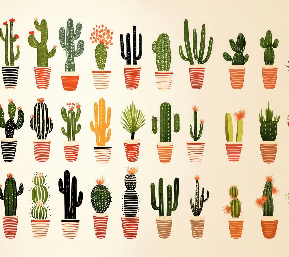 Group fo cactus nature plant arrangement. AI generated Image by rawpixel.