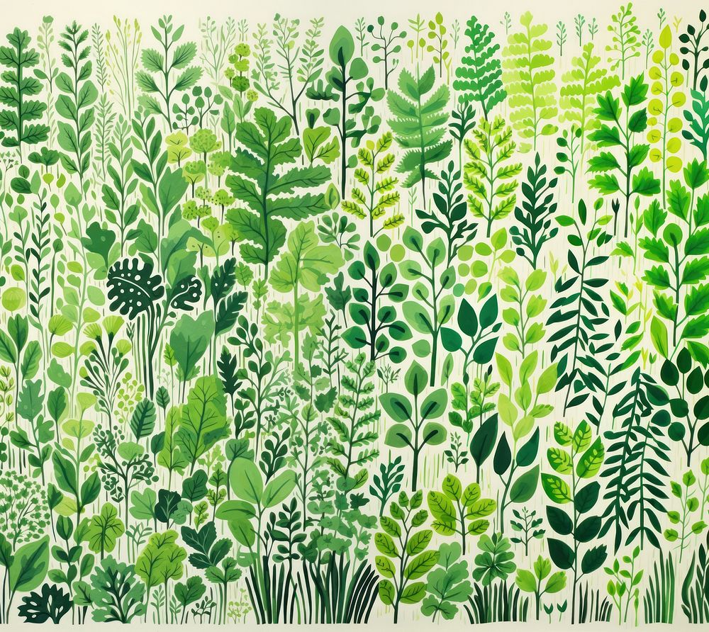 Herbs vegetation drawing nature. AI generated Image by rawpixel.