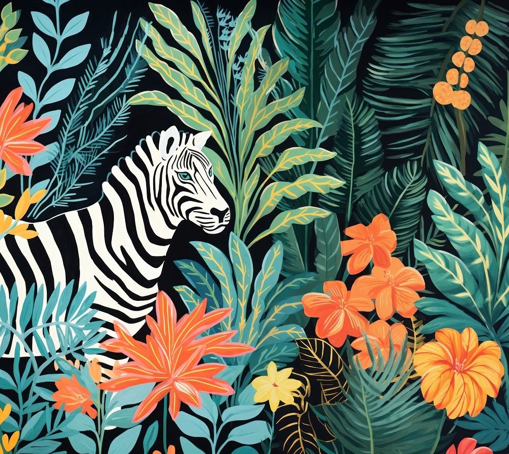 Jungle safari pattern nature plant. AI generated Image by rawpixel.
