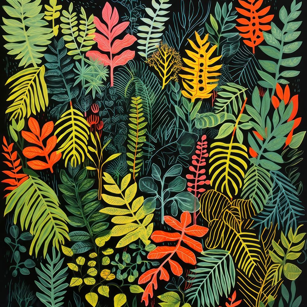 Jungle safari pattern nature plant. AI generated Image by rawpixel.