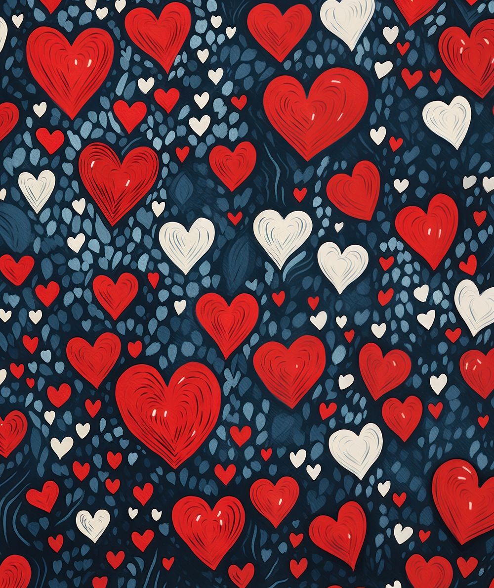 Kawaii hearts backgrounds repetition blackboard. AI generated Image by rawpixel.