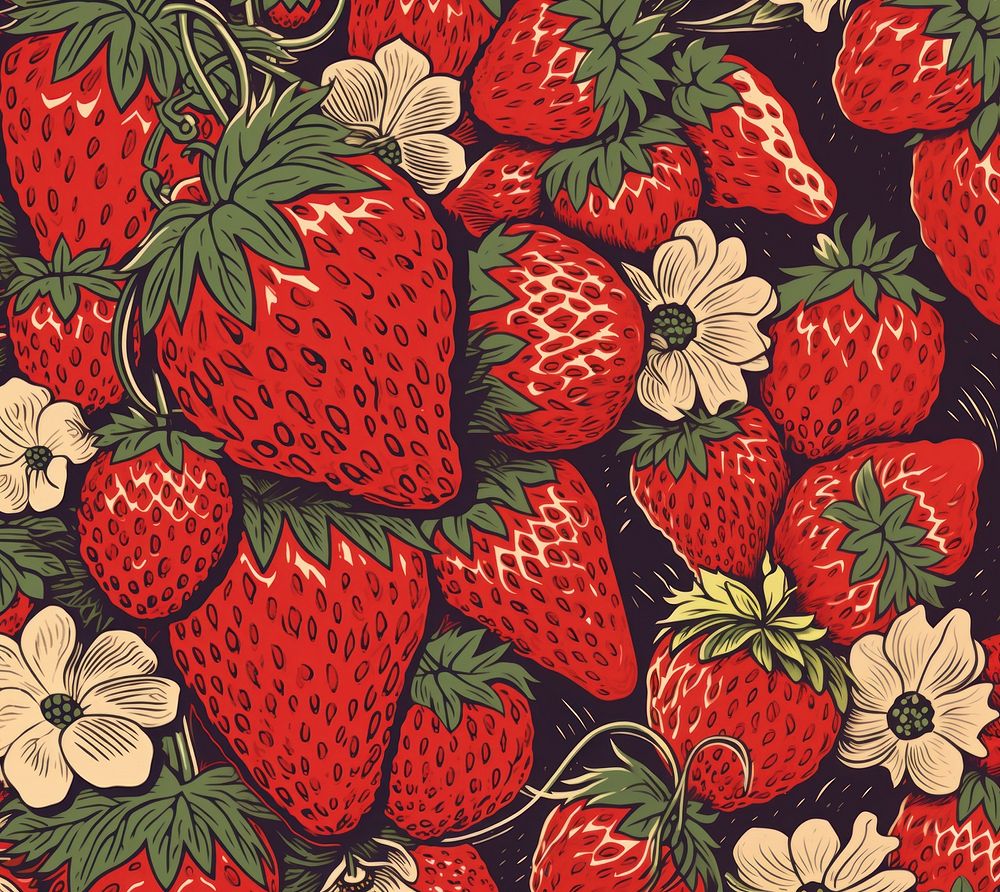 Kawaii strawberries strawberry fruit plant. AI generated Image by rawpixel.